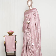 Soft Blush Pink Jacquard banarasi semi silk Saree SAN4553