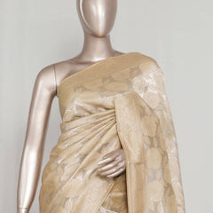 Light Golden Jacquard Banarasi semi silk Saree  SAN4550