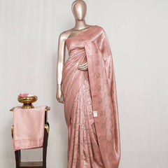 Peach  Jacquard banarasi semi silk Saree  SAN4552