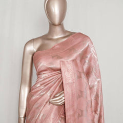 Peach  Jacquard banarasi semi silk Saree  SAN4552