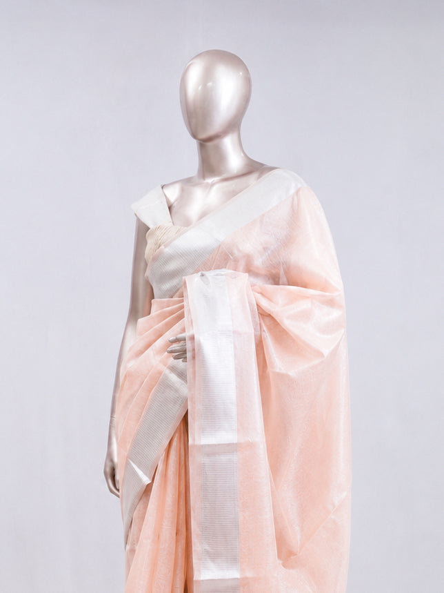 ⁠Pastel Peach tissue cotton linen SAN5485
