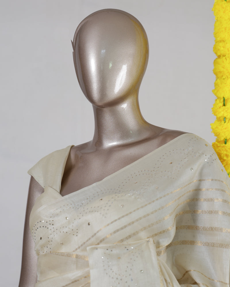 Premium Onam Pure Tussar Silk Saree