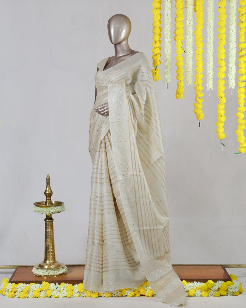Premium Onam Pure Tussar Silk Saree