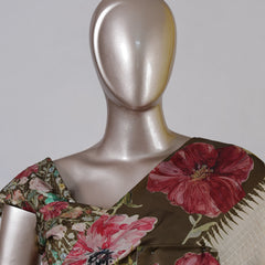Ivory Floral Border Festive Saree
