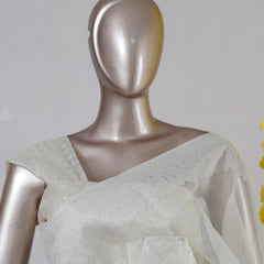 Ivory Chanderi Brocade Onam Saree