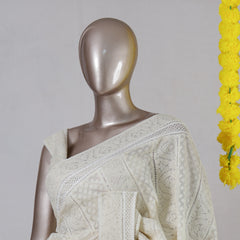 Ivory Chanderi Jacquard Onam Saree