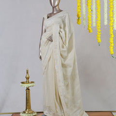 Ivory Chanderi Jacquard Onam Saree