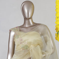 Product Name: Premium Floral Embroidered Organza Onam Saree
