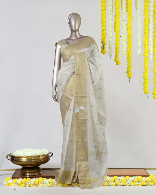 Semi-Silk Golden Border Onam Saree