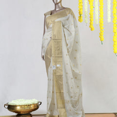 Semi-Silk Golden Border Onam Saree