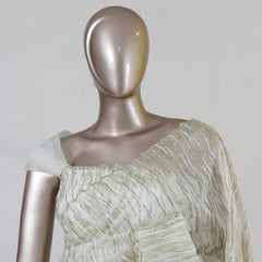 Ivory Organza Semi-Turkish Onam Saree