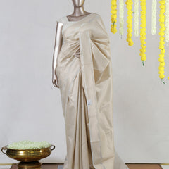 Ivory Chanderi Brocade Onam Saree