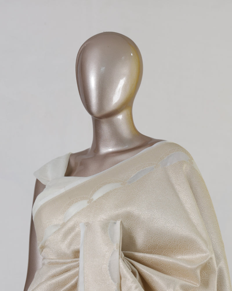Ivory Chanderi Brocade Onam Saree