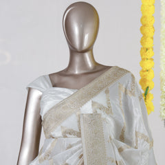 Ivory Dyeable Banarasi Onam Saree