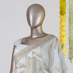 Ivory Dyeable Banarasi Onam Saree