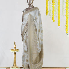 Moonlit White Royal Heritage Kasavu Saree