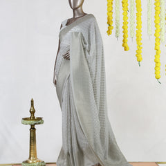 Moonlit White Silver Royale Georgette Banarasi Saree
