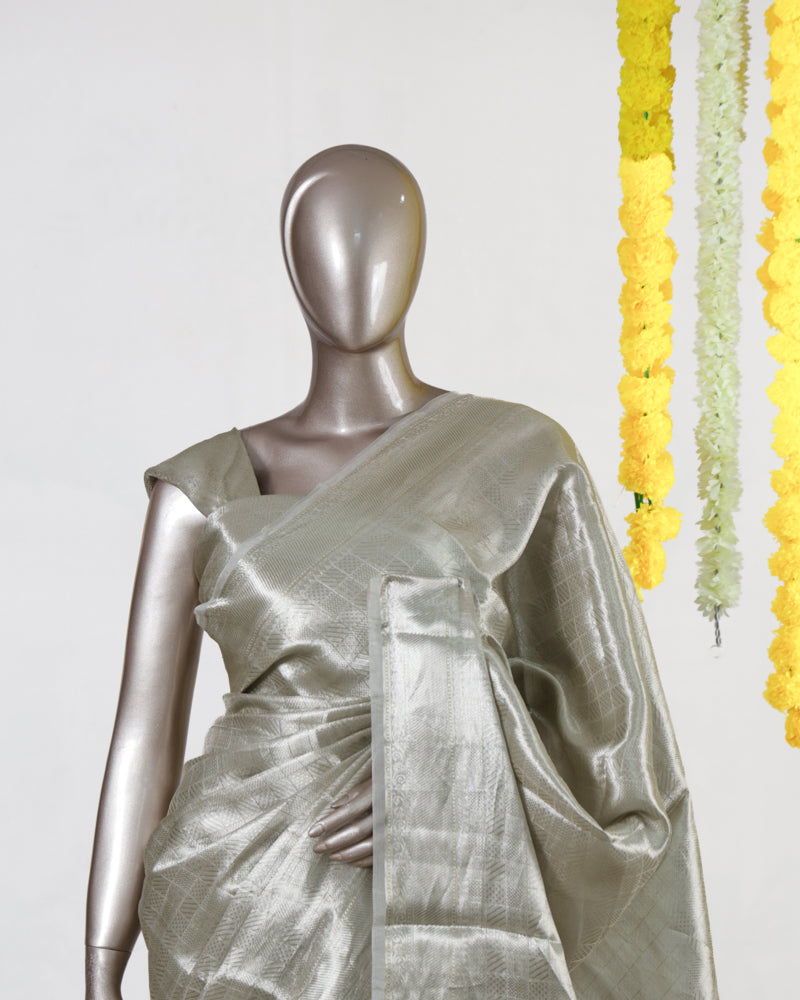 Pearl Mist Tissue Saree