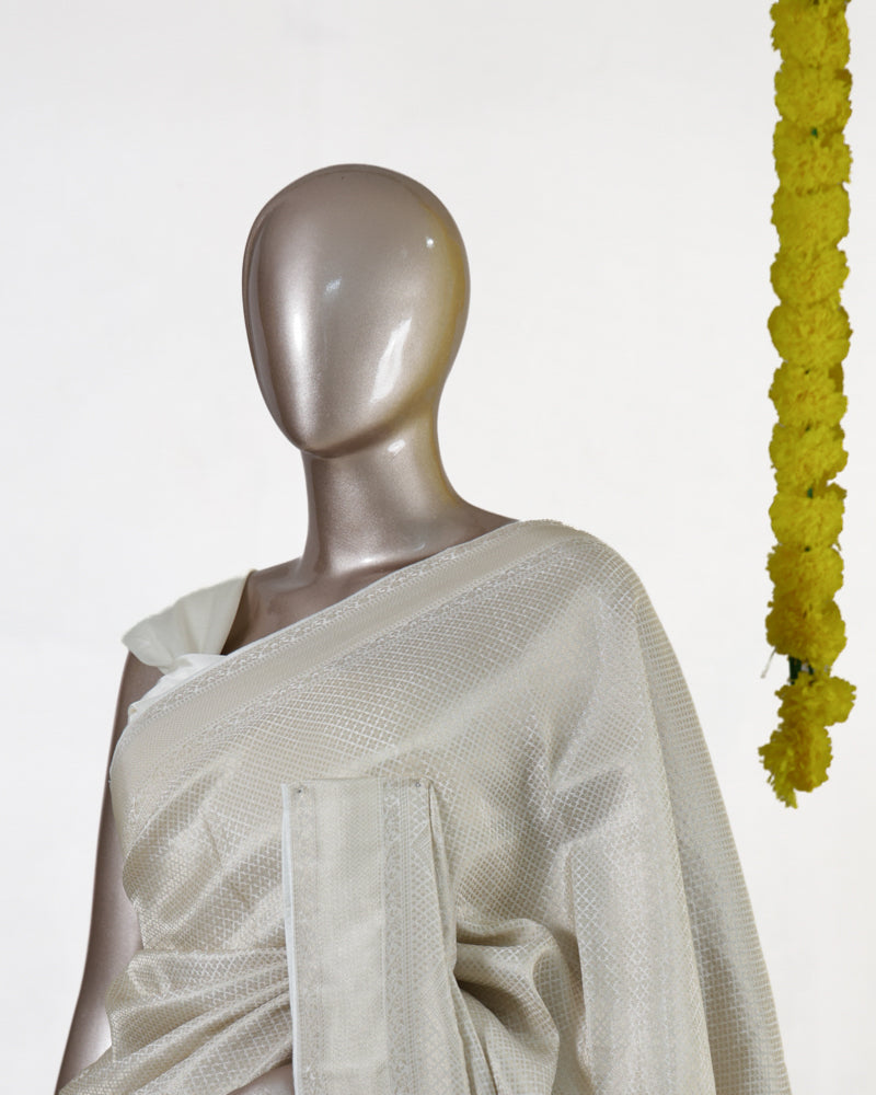 Ivory Whisper Banarasi Saree