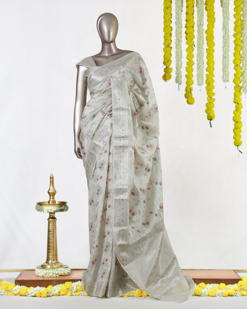 Blush Blossom Banarasi Saree