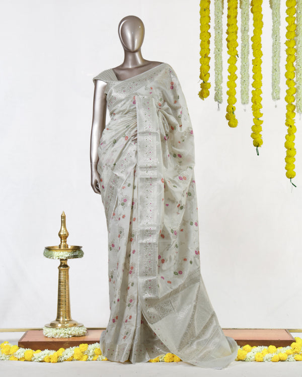 Blush Blossom Banarasi Saree
