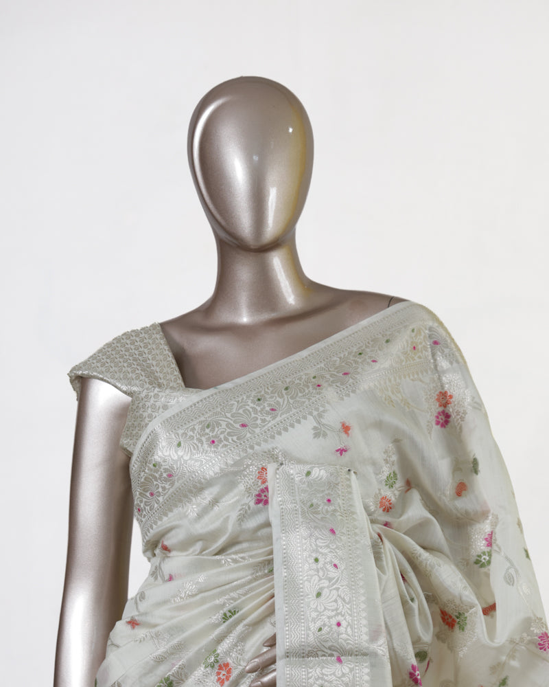 Blush Blossom Banarasi Saree