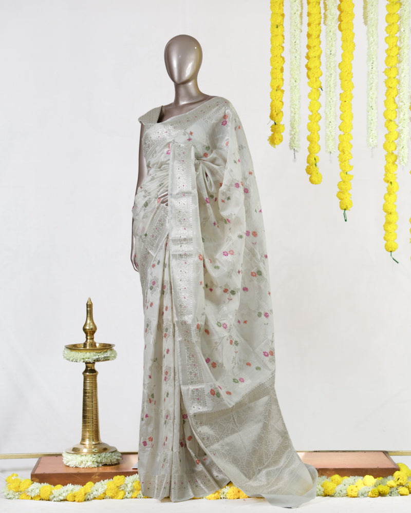 Blush Blossom Banarasi Saree