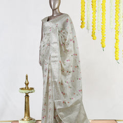Blush Blossom Banarasi Saree