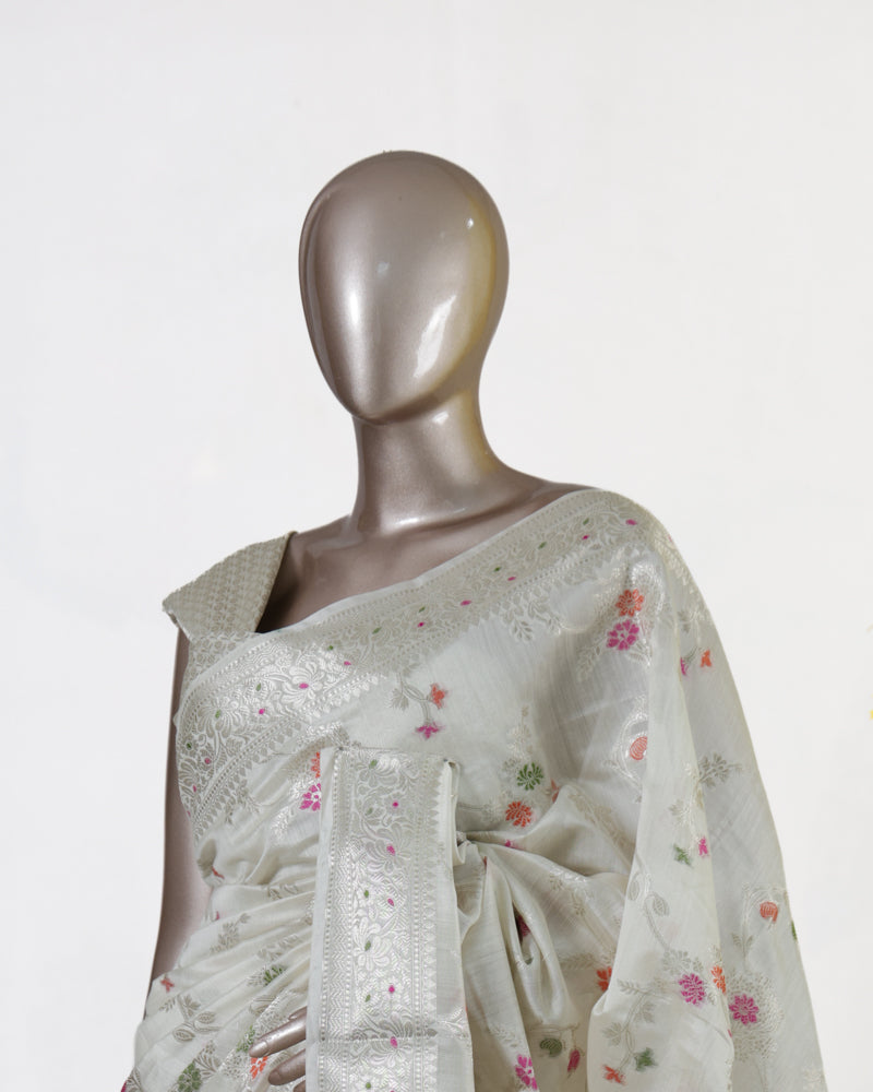 Blush Blossom Banarasi Saree