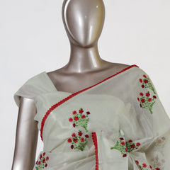 Ruby Blossom Organza Saree