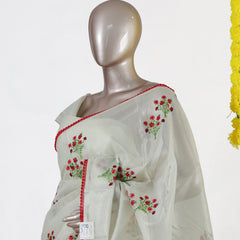 Ruby Blossom Organza Saree