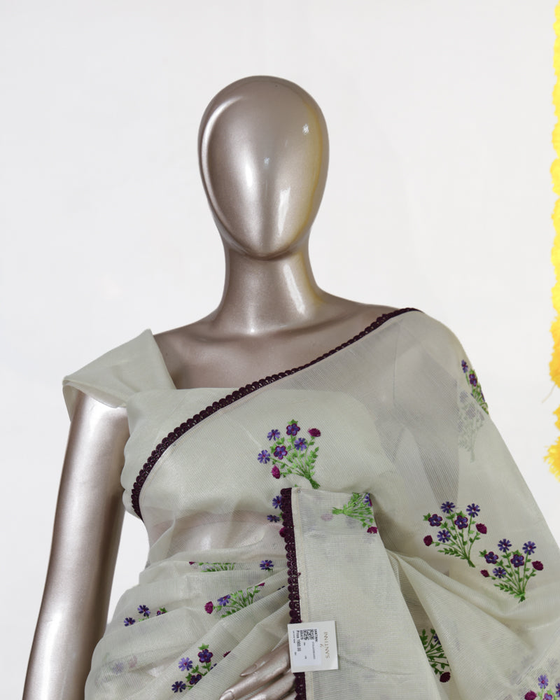 Amethyst Bloom Organza Saree