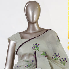 Amethyst Bloom Organza Saree