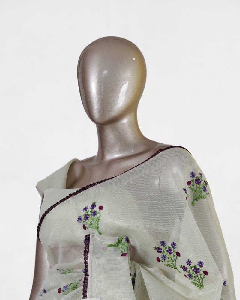 Amethyst Bloom Organza Saree