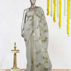 Marigold Bloom Tissue Organza Saree