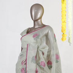 Rosy Bloom Tissue Organza Saree