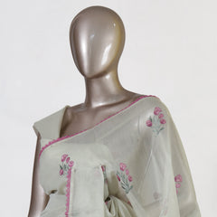Pink Rosebud Tissue Organza Saree