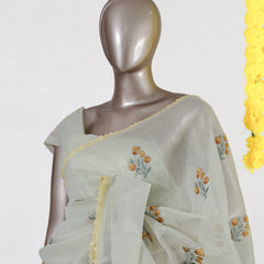 Golden Marigold Tissue Organza Saree
