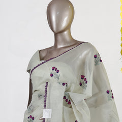 Lavender Berry Tissue Organza Saree