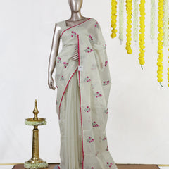 Pink Berry Tissue Organza Saree