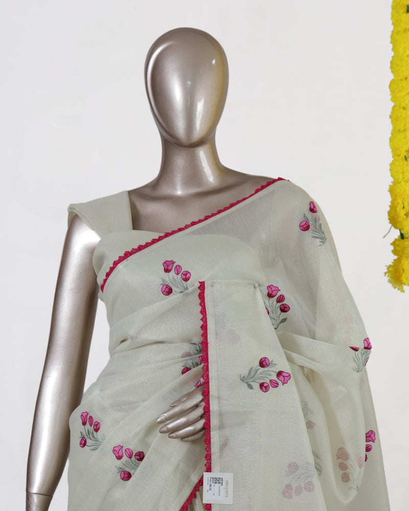 Pink Berry Tissue Organza Saree