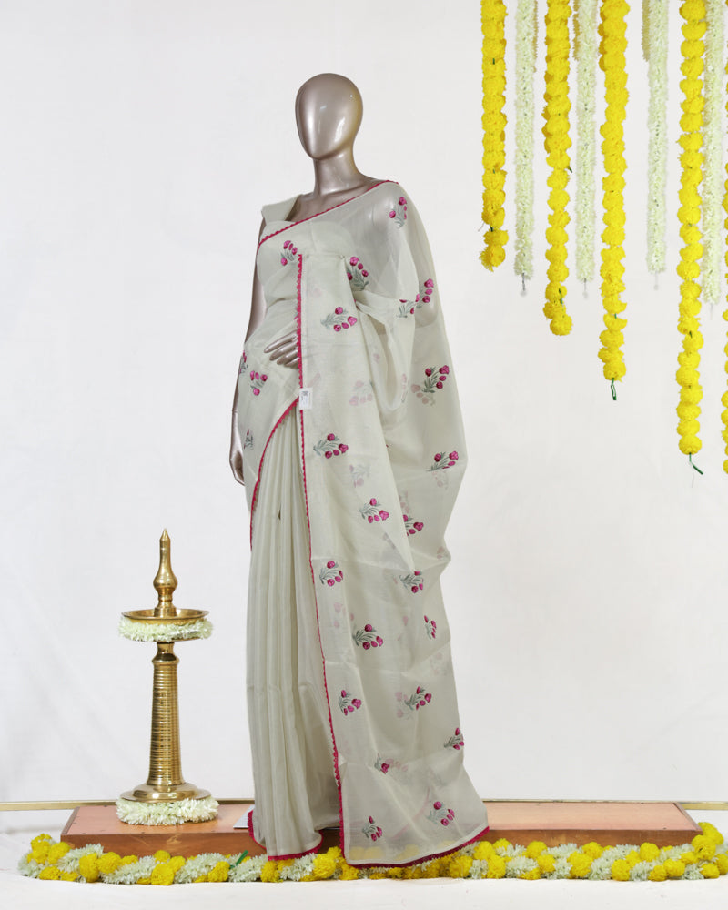 Pink Berry Tissue Organza Saree
