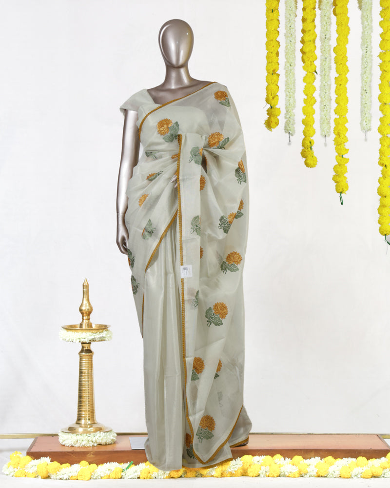 Honey Bloom Tissue Organza Saree