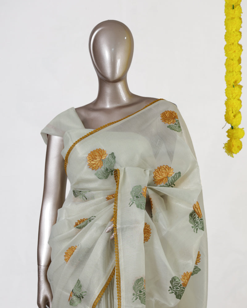 Honey Bloom Tissue Organza Saree