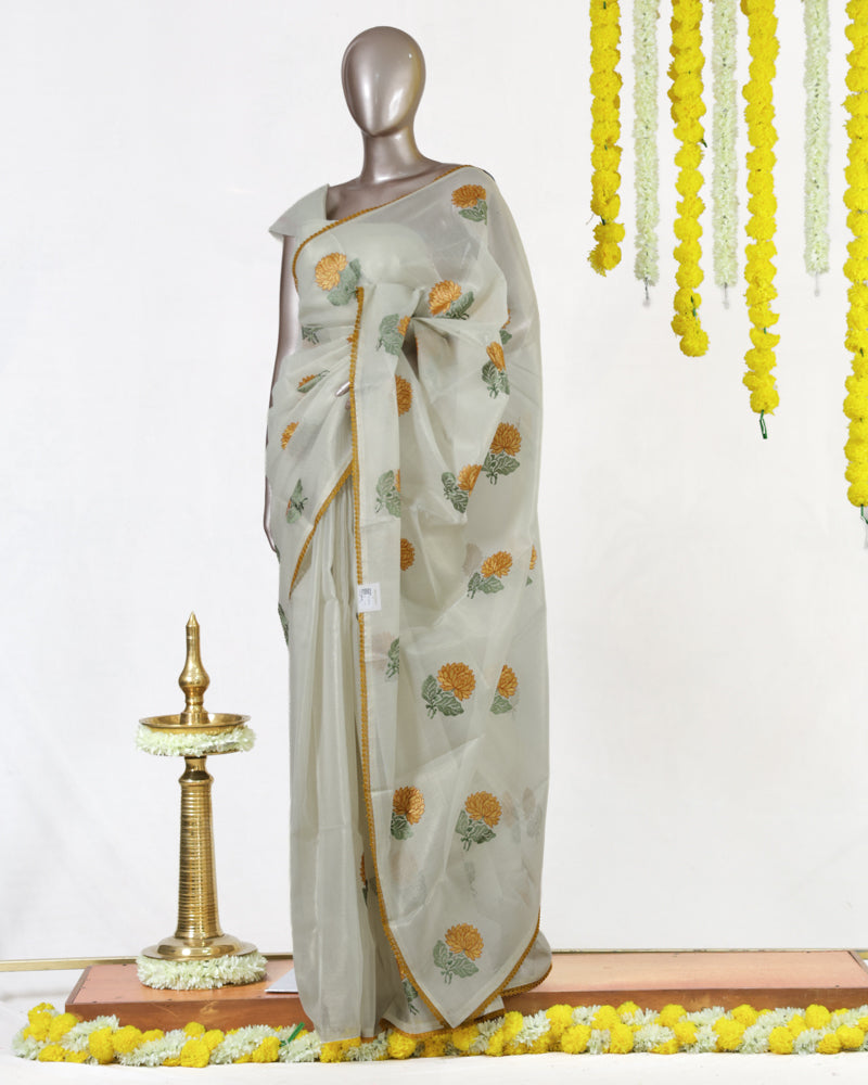 Honey Bloom Tissue Organza Saree