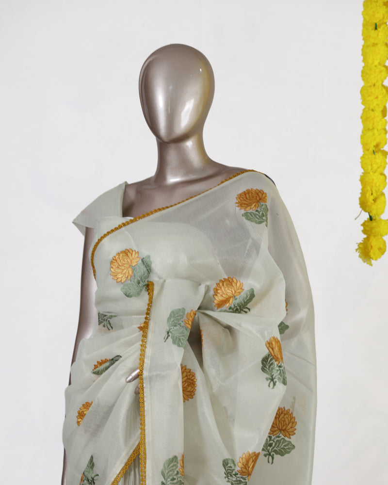 Honey Bloom Tissue Organza Saree