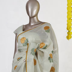 Honey Bloom Tissue Organza Saree