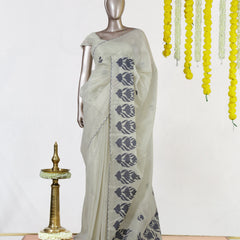 Ashwood Leaf Tissue Organza Saree