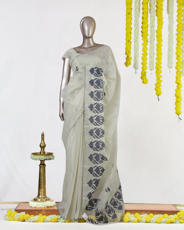 Ashwood Leaf Tissue Organza Saree