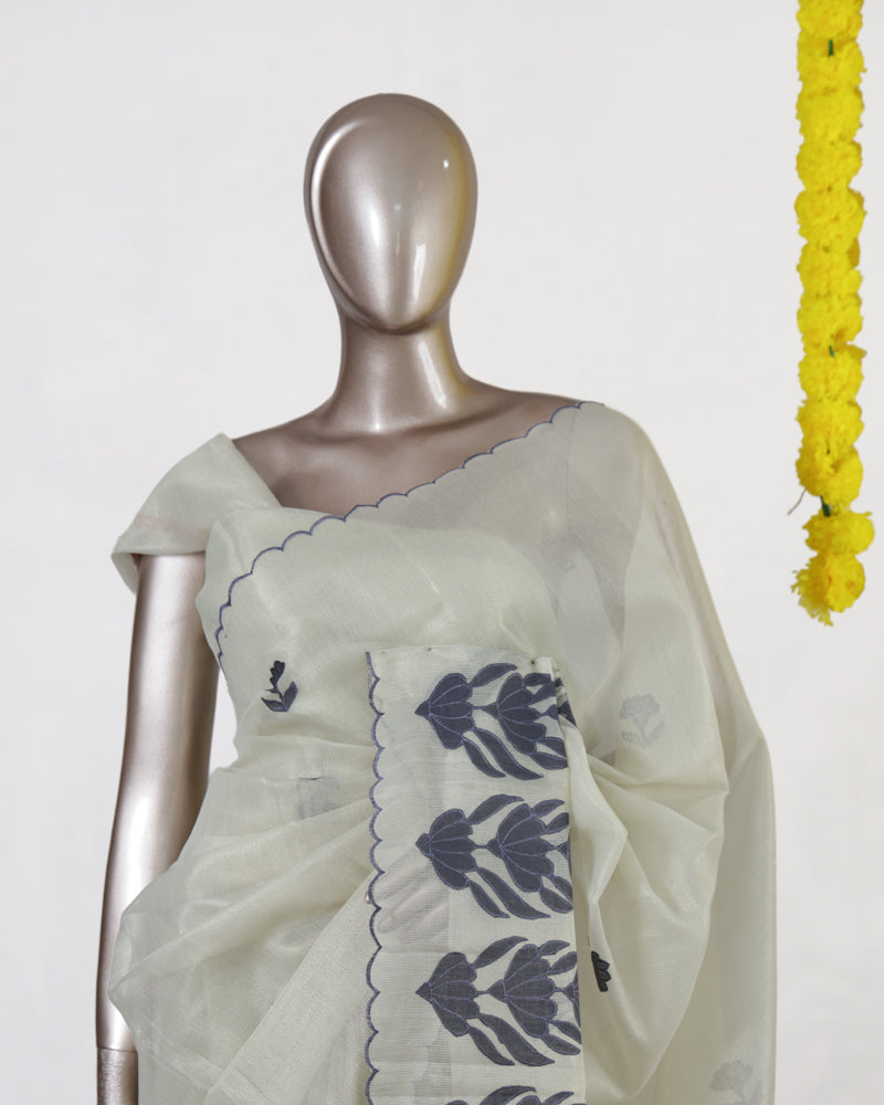 Ashwood Leaf Tissue Organza Saree